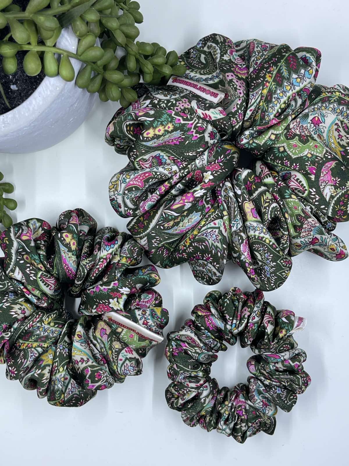 Paisley Silky Satin Scrunchie
