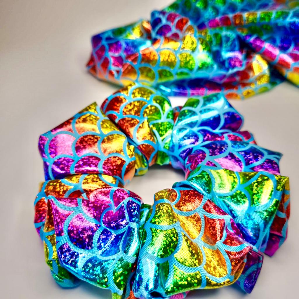 Rainbow 🌈 Mermaid Sparkle Scrunchie
