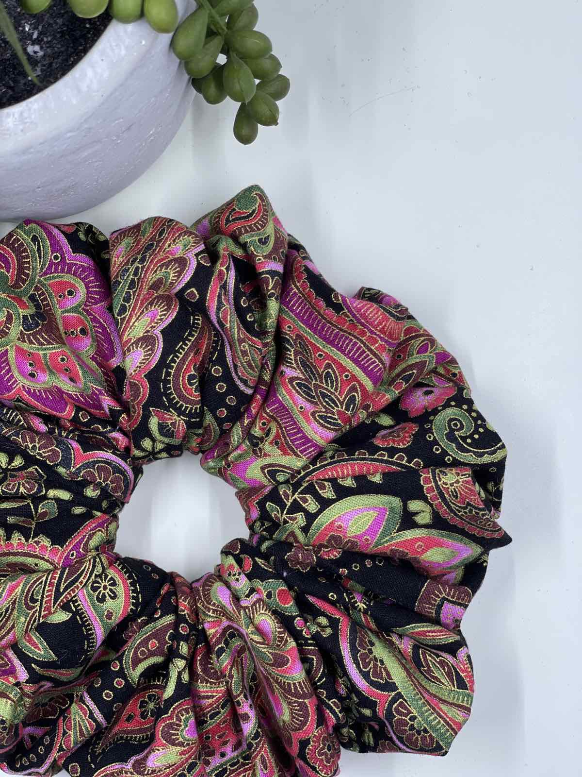 Limited Edition: Black Paisley Scrunchie