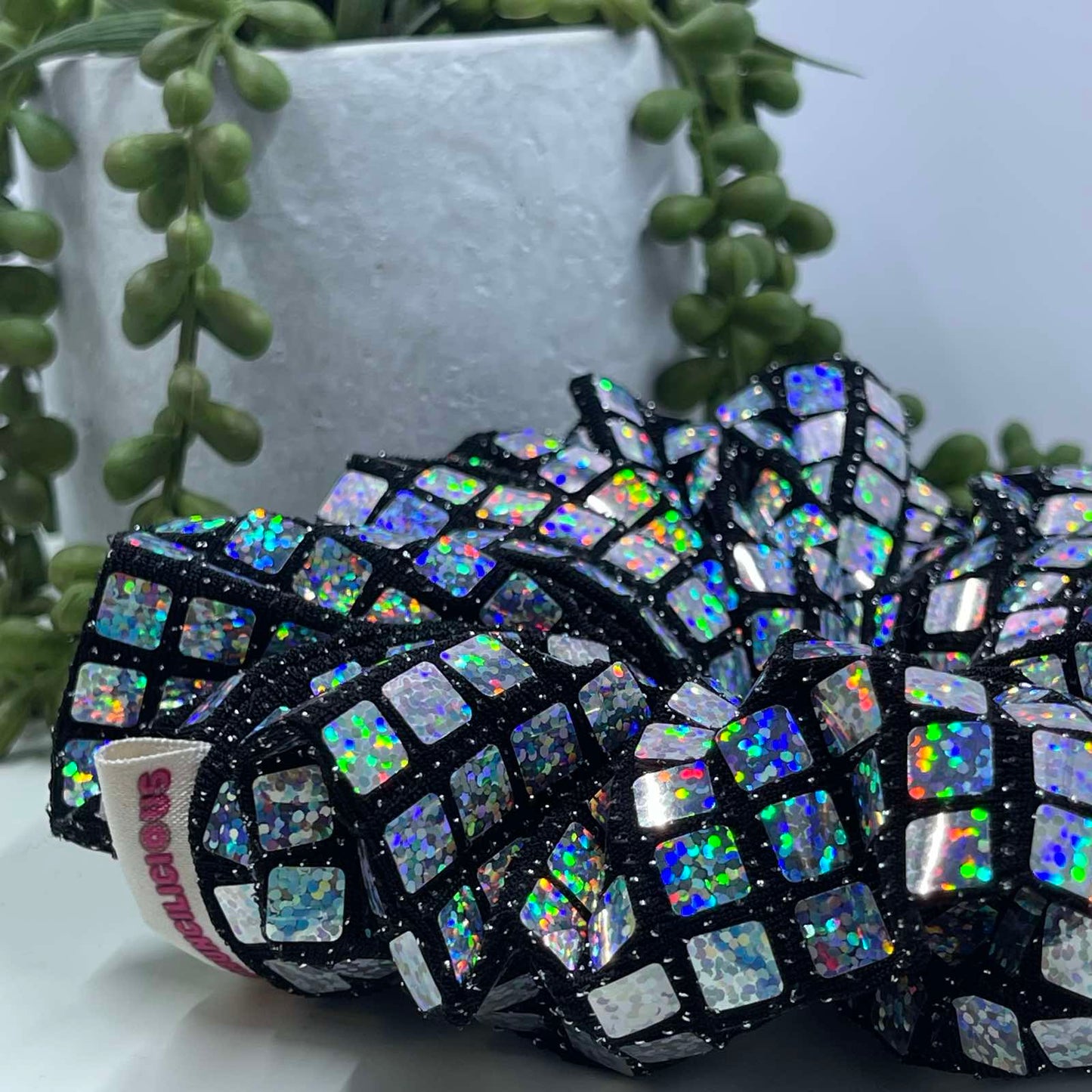 Silver Disco Ball Scrunchie