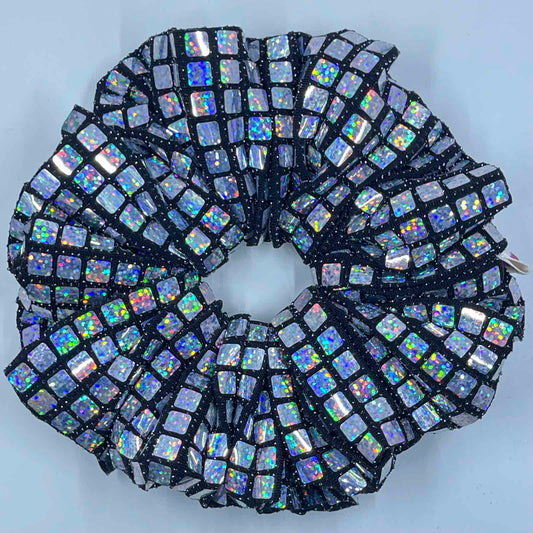 Silver Disco Ball Scrunchie