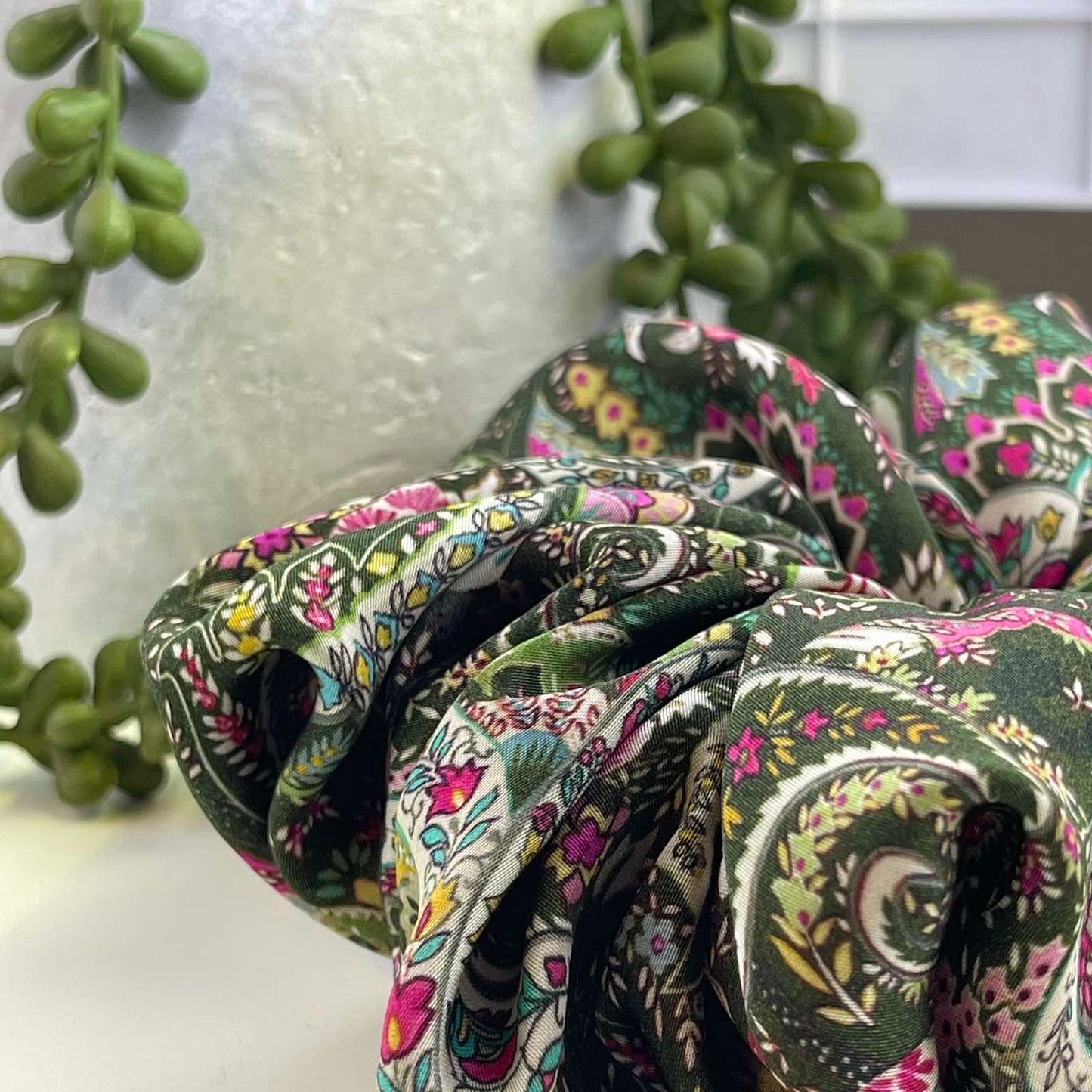 Paisley Silky Satin Scrunchie