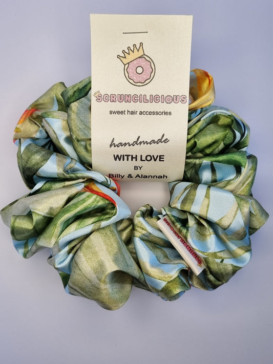 Satin Bird of Paradise Scrunchie