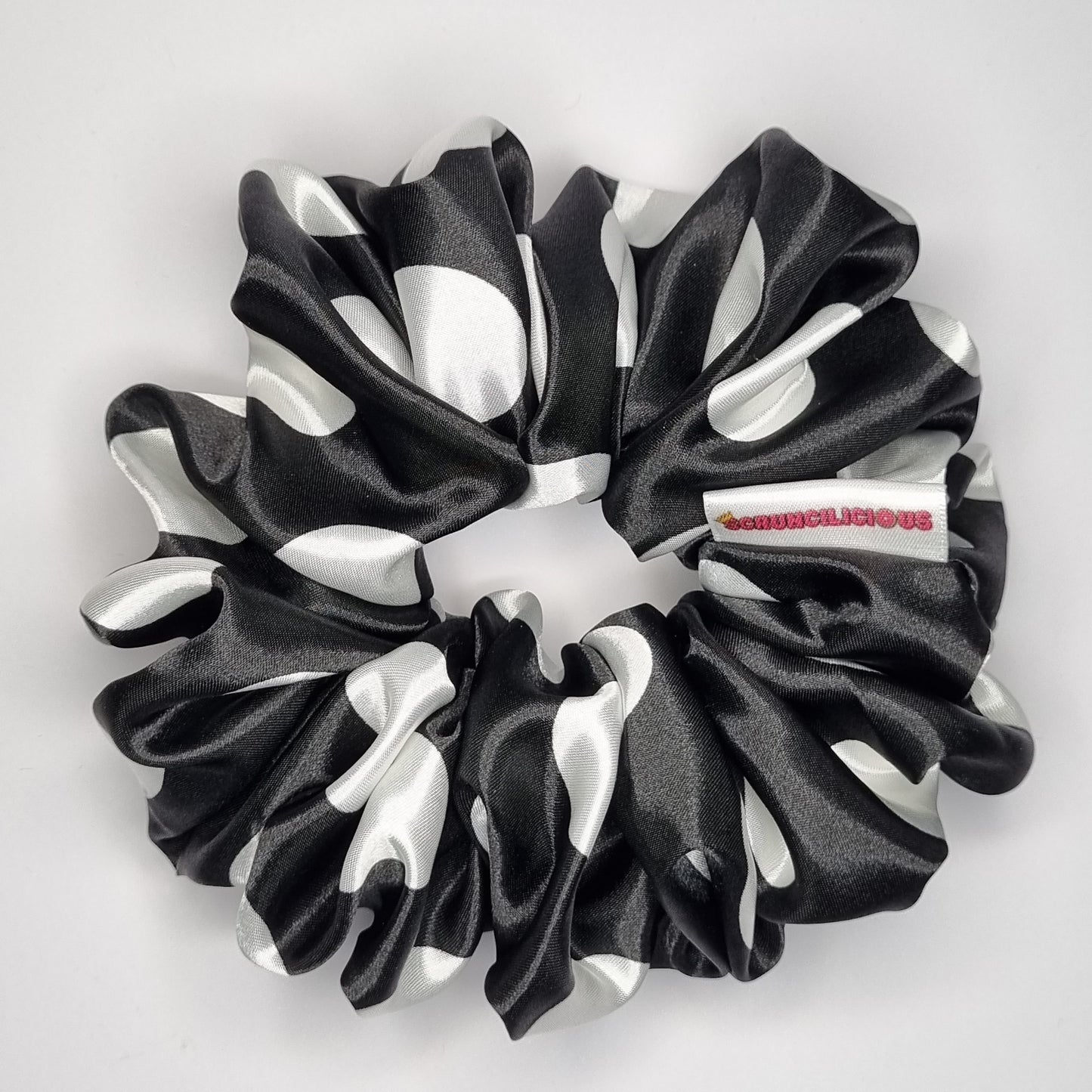 Black and White Polka Dots Scrunchie