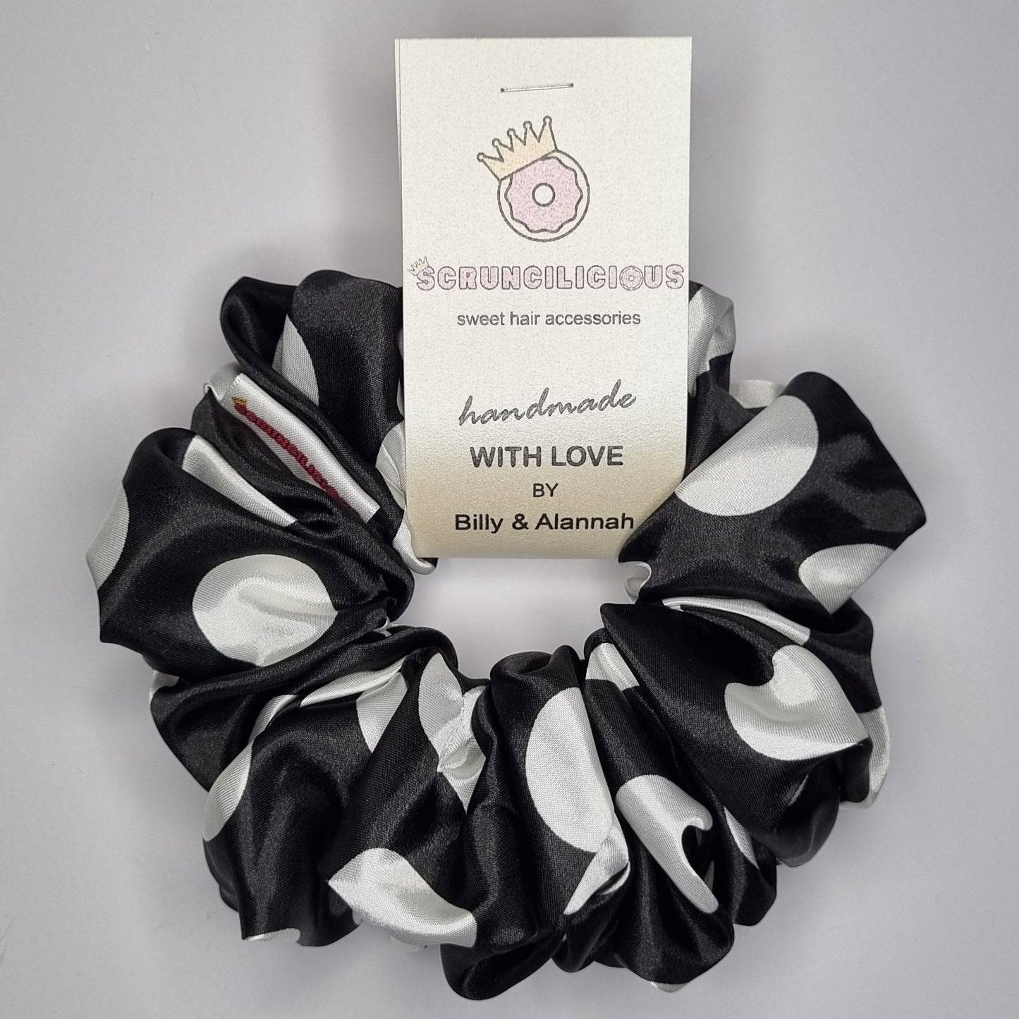 Black and White Polka Dots Scrunchie
