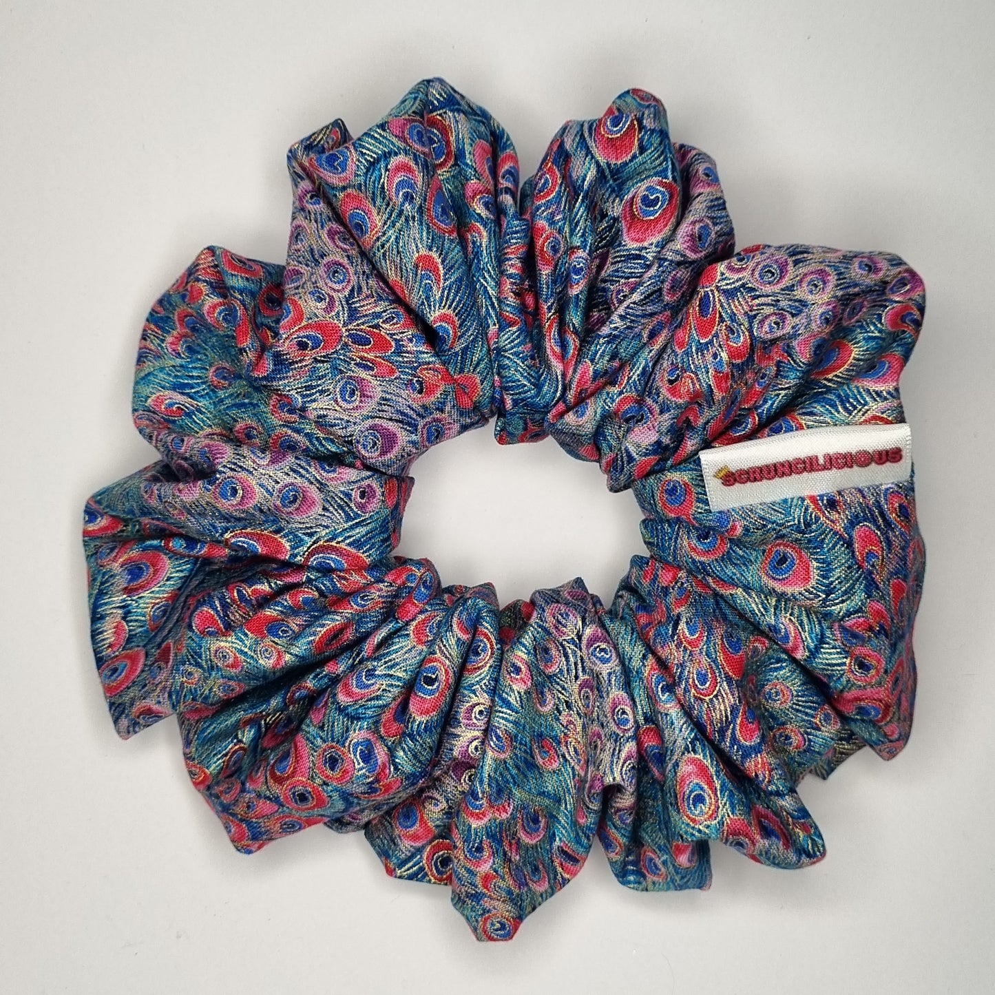 Blue Peacock Scrunchie 🦚