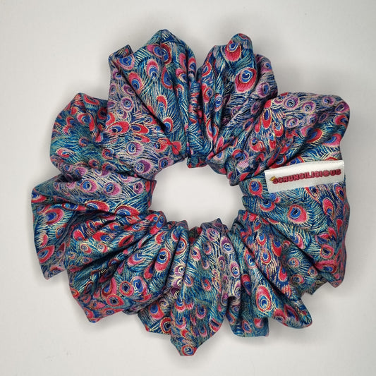 Blue Peacock Scrunchie 🦚