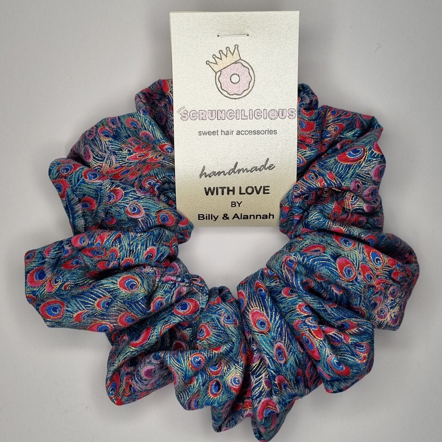 Blue Peacock Scrunchie 🦚