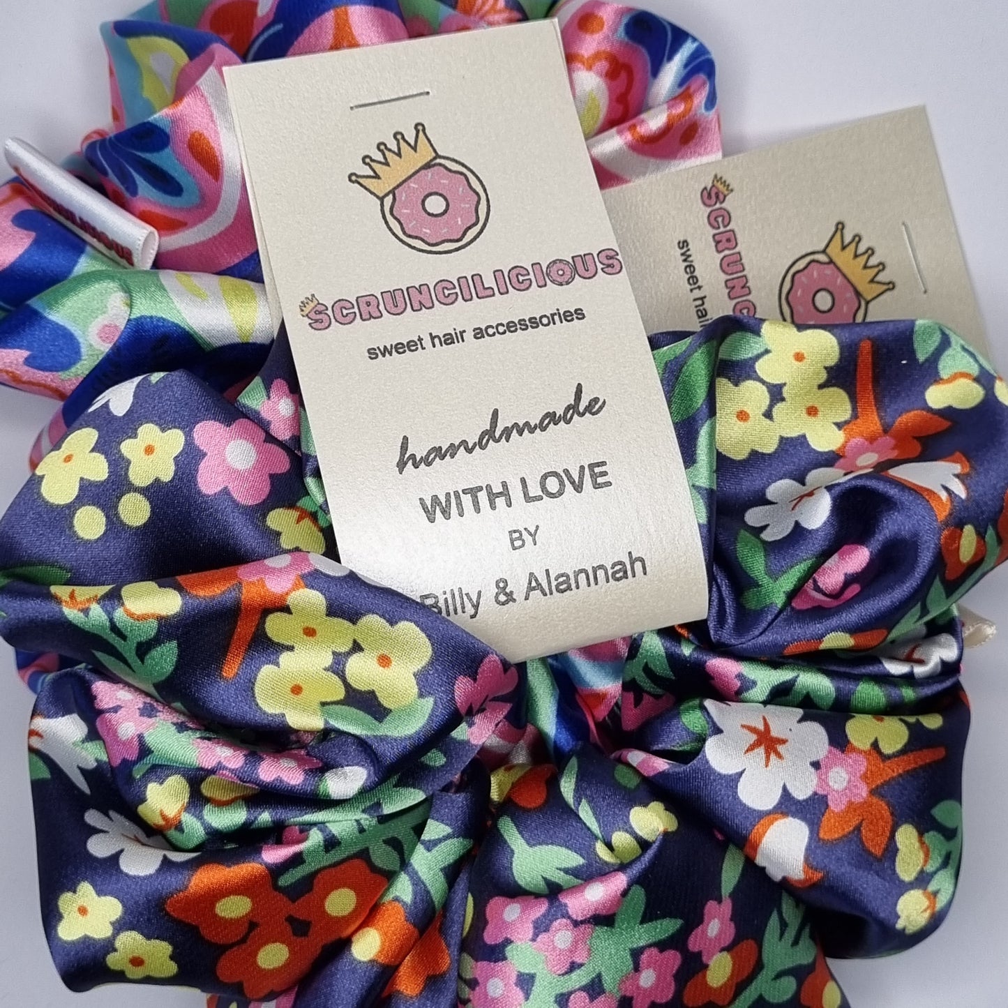 Flower Power Satin Scrunchie